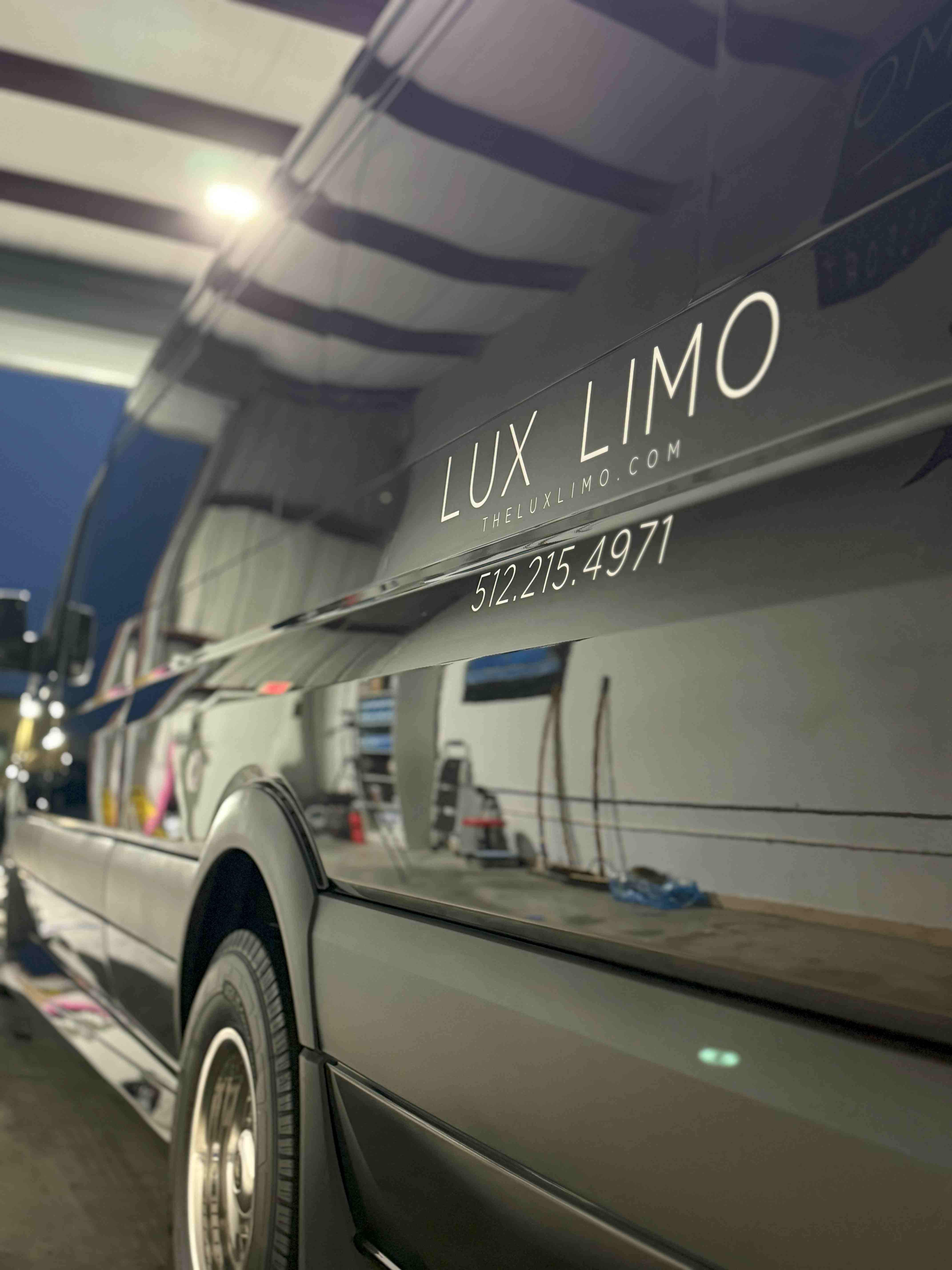 Luxury limousine detailing Austin - professional exterior cleaning and polishing service