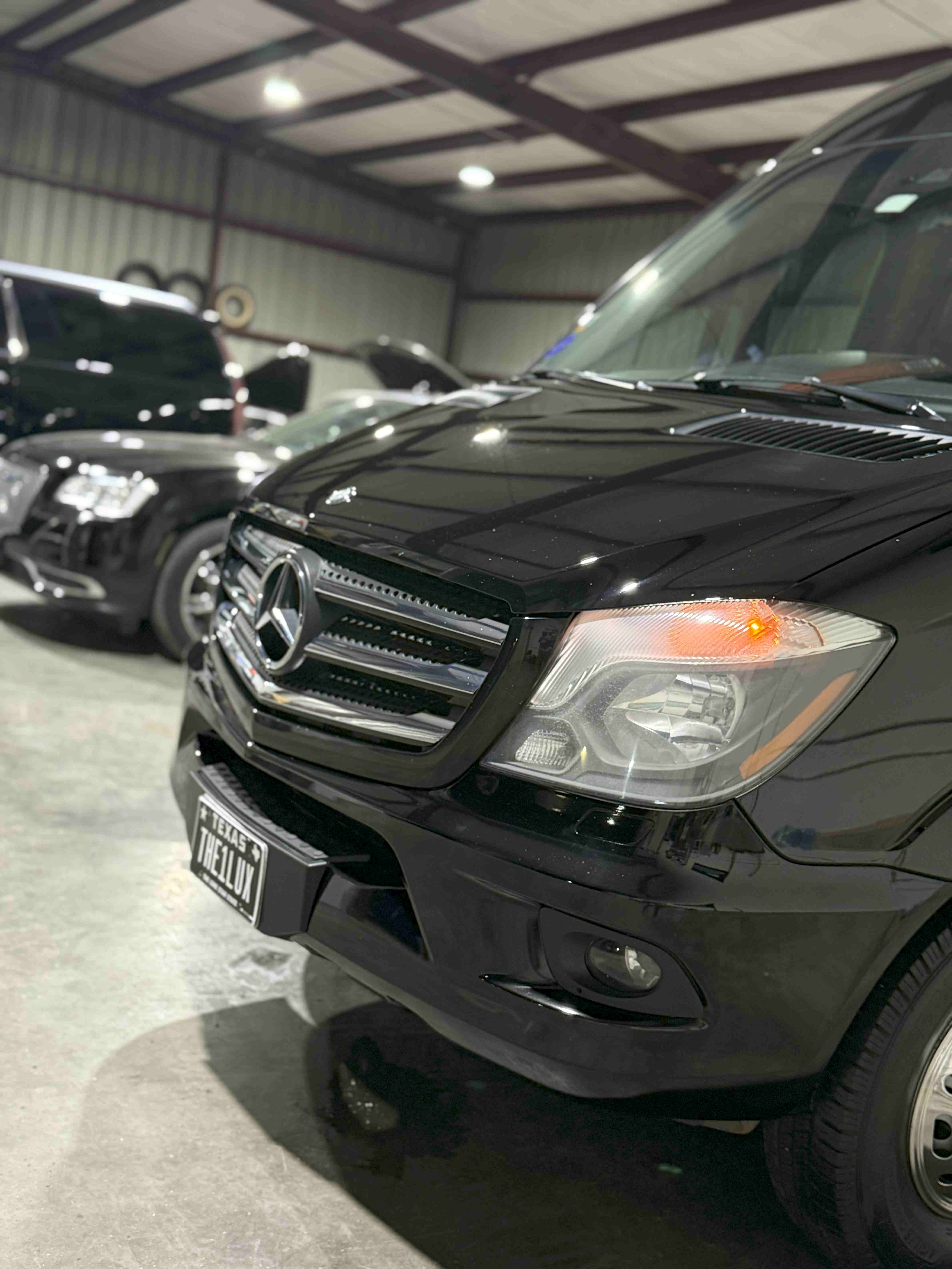 Mercedes-Benz front end detailing Austin - headlight restoration and grille cleaning