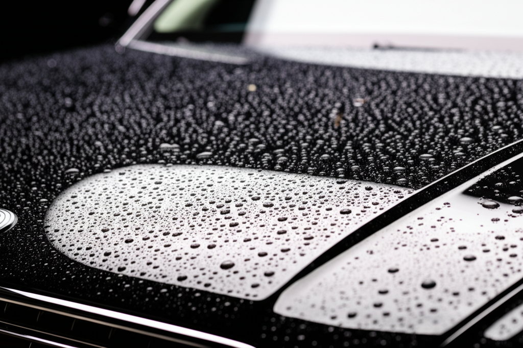 Polished car hood reflecting sky - Book detailing service